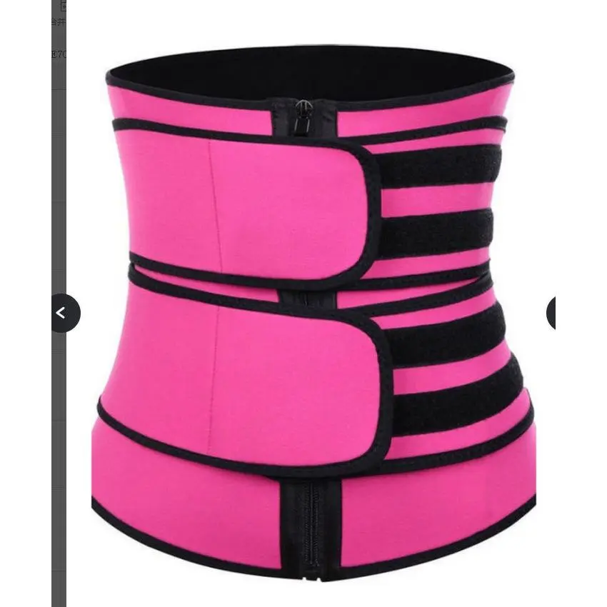 Zipper double waistband rose red