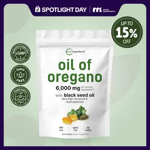 Micro Ingredients Oregano Oil with Black Seed Oil, 150/300 Softgel, 4X Strength Carvacrol & Thymoquinone | Plant Based, Non-GMO Micro Ingredients Oregano Oil with Black Seed Oil, 150/300 Softgel, 4X Strength Carvacrol & Thymoquinone | Plant Based, Non-GMO