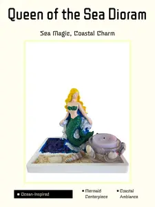 Colormantis Designs Serina Queen of the Sea Handmade Resin Tealight Diorama - Ocean-Inspired Mermaid Candle Holder, Sunset Home Decor Centerpiece, Bath-Friendly Gift for Home Enthusiasts