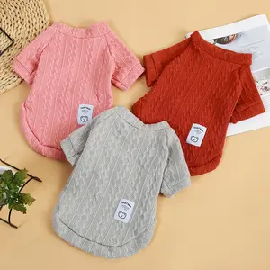 Pet Dog Puppy Small Medium Breed Poodle Fall Winter Cartoon Warm Comfortable No Shedding Two-Legged Knit Sweater Cat Products Supplies