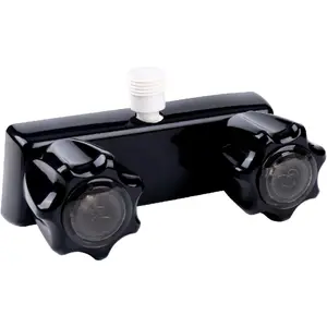 Shower Faucet Camper Faucet Valve Diverter Replacement with 2 Knob Handles for Indoor and Outdoor Shower Black