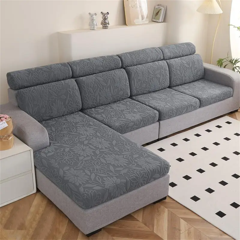 Solid Color Sofa Cover, 1 Count Elastic Sofa Slipcover, Dustproof Sofa Cover for Home Living Room Hotel Dormitory Decor