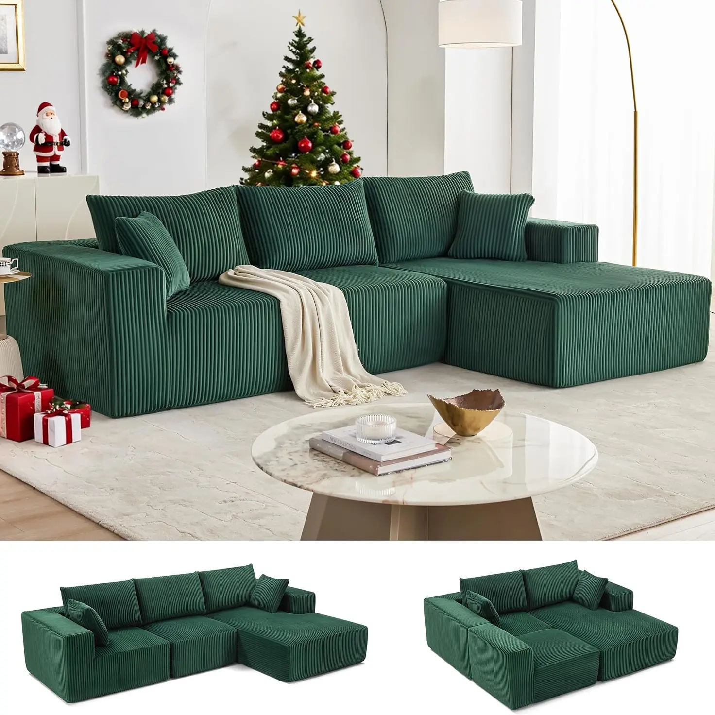 Green-Right Facing Chaise