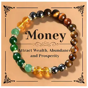 LuckBracelet Money Bracelet with Black Onyx and Tiger's Eye Attract Wealth Abundance and Prosperity for Good Fortune