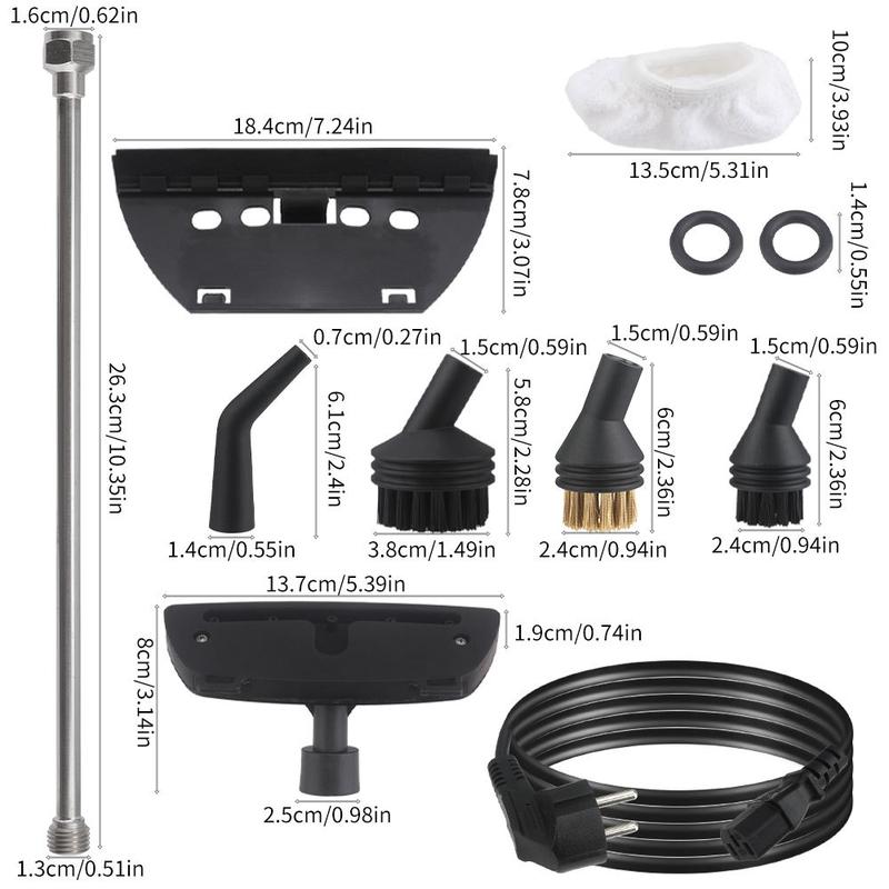 Portable Handheld Steam Cleaner, Large Capacity 10-second Rapid Heating Steam Machine, Equipped with 8 Accessories, Suitable for Home, Car, Kitchen