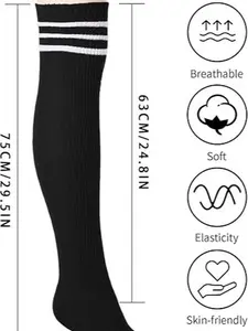 Limited Christmas Sale: Women’s Thigh High Socks – sisterhood of the traveling socks , Striped Knit Long Tall Stockings for Cosplay and Casual Wear
