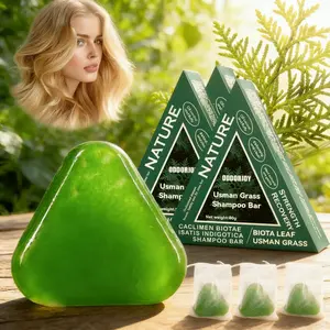 ODDORJOY Green Shampoo Bar Nature Triangle Design for Women & Men Gentle Cleansing Strengthen Hair Natural Hair Care