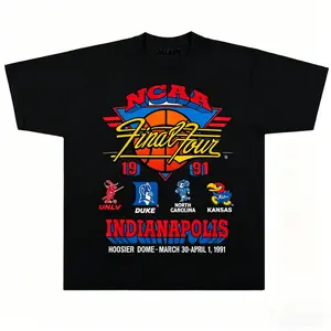 1991 "Four-Team Tournament" retro pattern T-shirt, 100% cotton, stylish and comfortable, European and American style