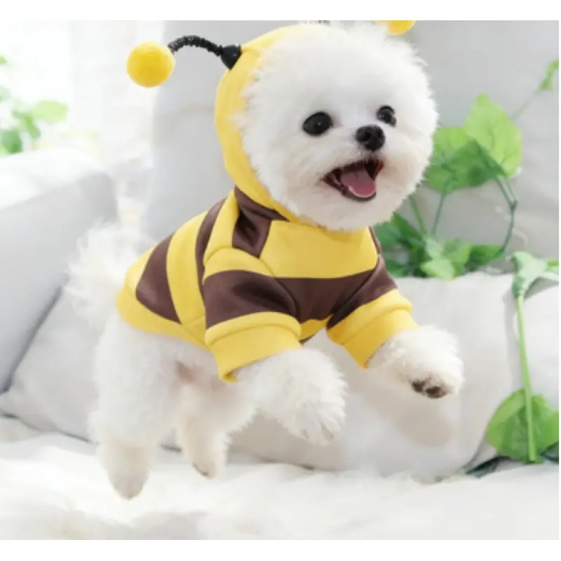 Cute Bee Hoodie Pet Costume, with Cute Bee Design, Quirky Cat Clothes, Anti-Drop Little Bee, Beagle Dog, Small Cute Blue Cat, New Pet Sweatshirt winter wear thick warm winter vest dog sweaters dog clothes poodle costume pet the dog costume