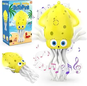 Dancing Octopus Baby Toy Lights & Music, Interactive Crawling Squid Toy with Automatic Obstacle Avoidance, Musical Toddler Toy for Boys & Girls Ages 3–5, Birthday & Holiday Gift
