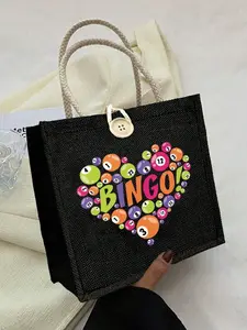 Bingo Theme Handbag Set, Women's Handbag and Wallet, Large Capacity Casual Shoulder Bag, Ideal for Commute, Shopping, Parties, Holidays