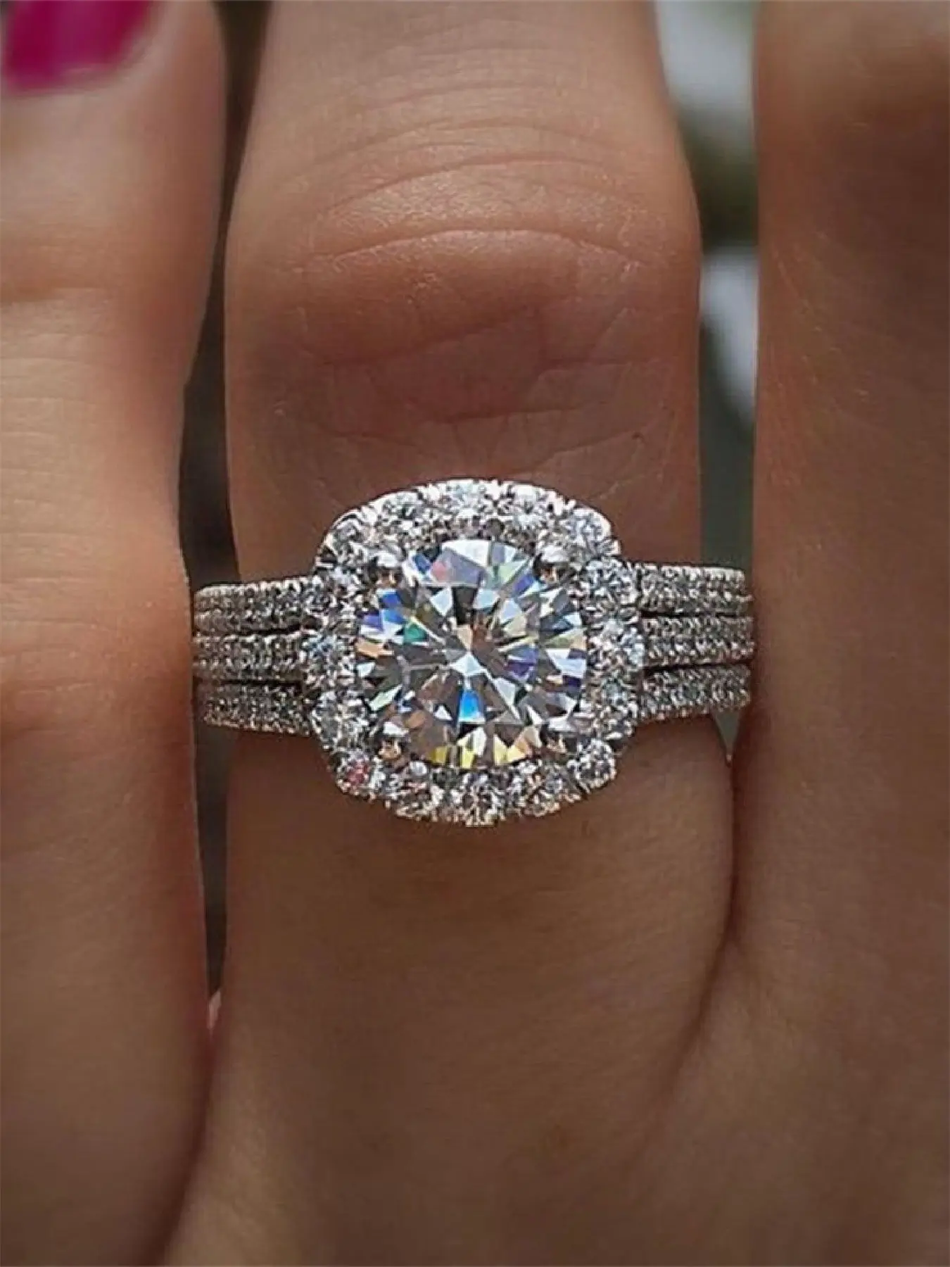 1 PC Fashion Cubic Zirconia Designs Ring For Women For Valentine's Day Gift Wedding Anniversary Party Jewelry