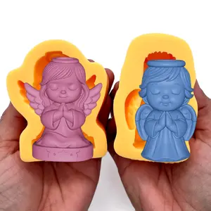 2 Pieces Angel Silicone Mold for Candles, Soap & Resin | 3D Praying Angel Mold DIY Candle Making Craft Mold Religious Gift
