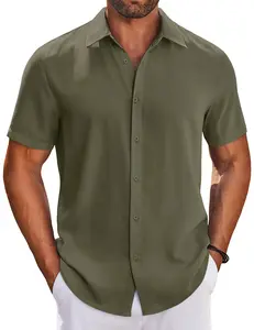 COOFANDY Mens Button Down Shirts Short Sleeve Casual Shirt Summer Beach Wedding Shirts