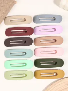 6 large-sized frosted duckbill hairpin retro acrylic back-of-the-head coil hair clip hairpin, used to style and fix all hairstyles, strong fixing hairpin | fashion hairpin | oval clip, Flat hair clips