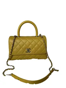 Pre-owned CHANEL Leather Top Handle Bags Mini Coco Handle Bag