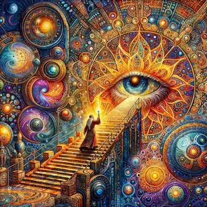 Cosmic Eye Pattern DIY Diamond Arts Colorful Painting Kit without Frame, 5D Diamond Decor Painting by Numbers Kit, Wall Art Decor