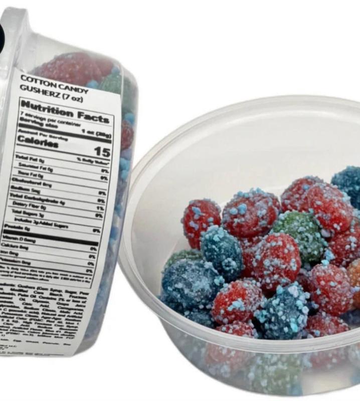 Blue berry Gushies - Sweet and Tangy Candies - 6 oz Container - Candy t