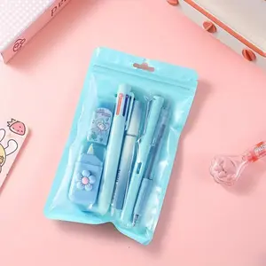 6-Piece Office Stationery Set, including Gel Pen, Eraser, Six-Color Ballpoint Pen, and Multifunctional Writing Tool, Perfect for Offi, School Supplies