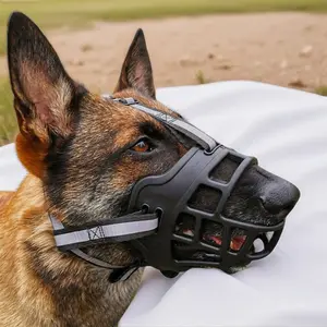 Dog Muzzle, Soft Breathable Adjustable Pet Mouth Cover for Training Small Medium Large Dogs (Stops Biting, Chewing, Barking)