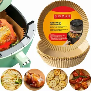 50 pieces premium air fryer paper liners come in a generous set, perfect for daily baking, frying and cooking needs. Made of heavy-duty thickened paper, not easy to tear or break during high-temperature cooking