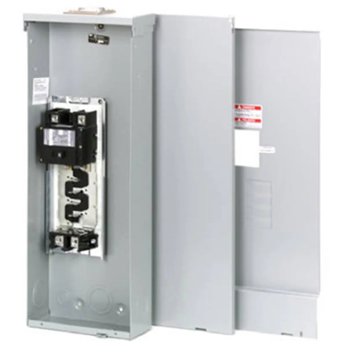 Eaton BR48B200RFP Metal Trailer Park Load Center, 200A Rating, 4-Space Circuit, 8 Single Poles, 6x11.7x26 in, Full Capacity Feed-Thru Lug, Neutral Lugs, DS Hub, Outdoor Mount, 21.15 lbs