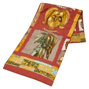 Pre-owned HERMÈS Silk Small Leather Goods Persona Angora Scarf