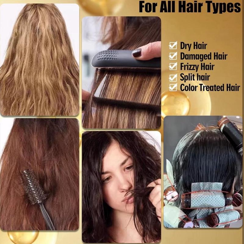 Keratin Hair Treatment Serum with Argan Oil & Vitamins A C E Pro B5 - Leave-in Anti Frizz Conditioner for Dry Damaged Hair - 40 Capsules Repair Haircare