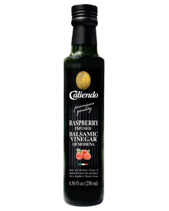 Caliendo Raspberry Infused Balsamic Vinegar, Modena IGP, Authentic Italian - 8.5 Fl Oz Bottle