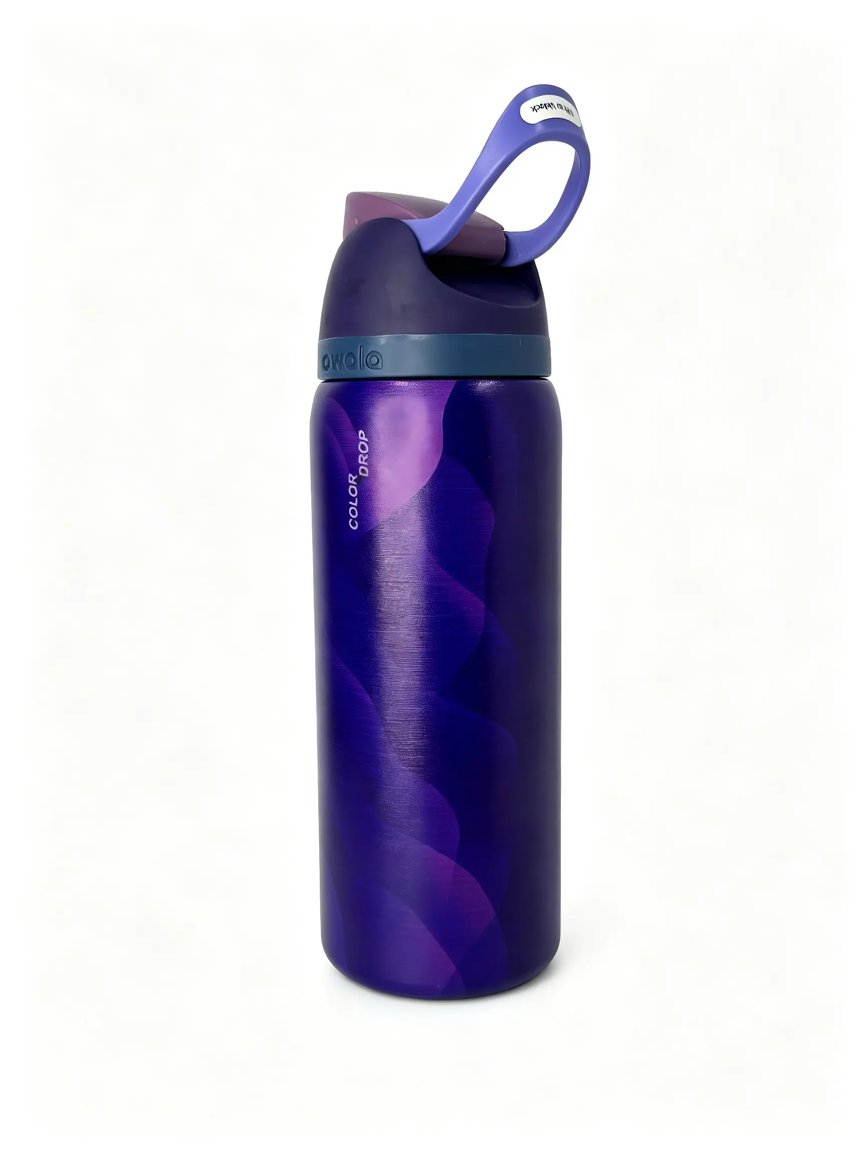 Owala 32oz Portable Stylish Color Drop Insulated Stainless Steel Water Bottle, Deep Purple Ombre Wave, BPA-Free Leakproof FreeSip Lid, Hot and Cold Water Vacuum Flask for Daily Outdoor Use