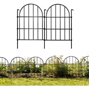Fence Decor 16 in(H) x 10 ft(L),  Fence Outdoor for Yard No-Dig  Barrier,  Proof Fence Metal  Fencing  Barrier, 10 Panels