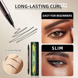 【The you】Silky Smooth Liquid Eyeliner - Dual-Ended Precision & Smudge-Proof, 24H Creamy Formula, Vegan Makeup