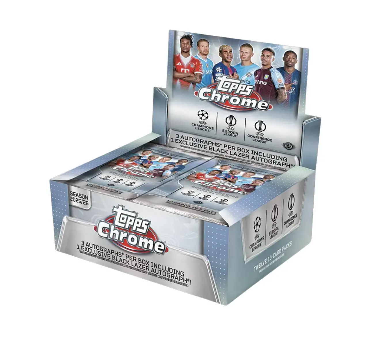 2025/26 Topps Chrome UEFA Club Competitions Soccer Hobby Jumbo Box