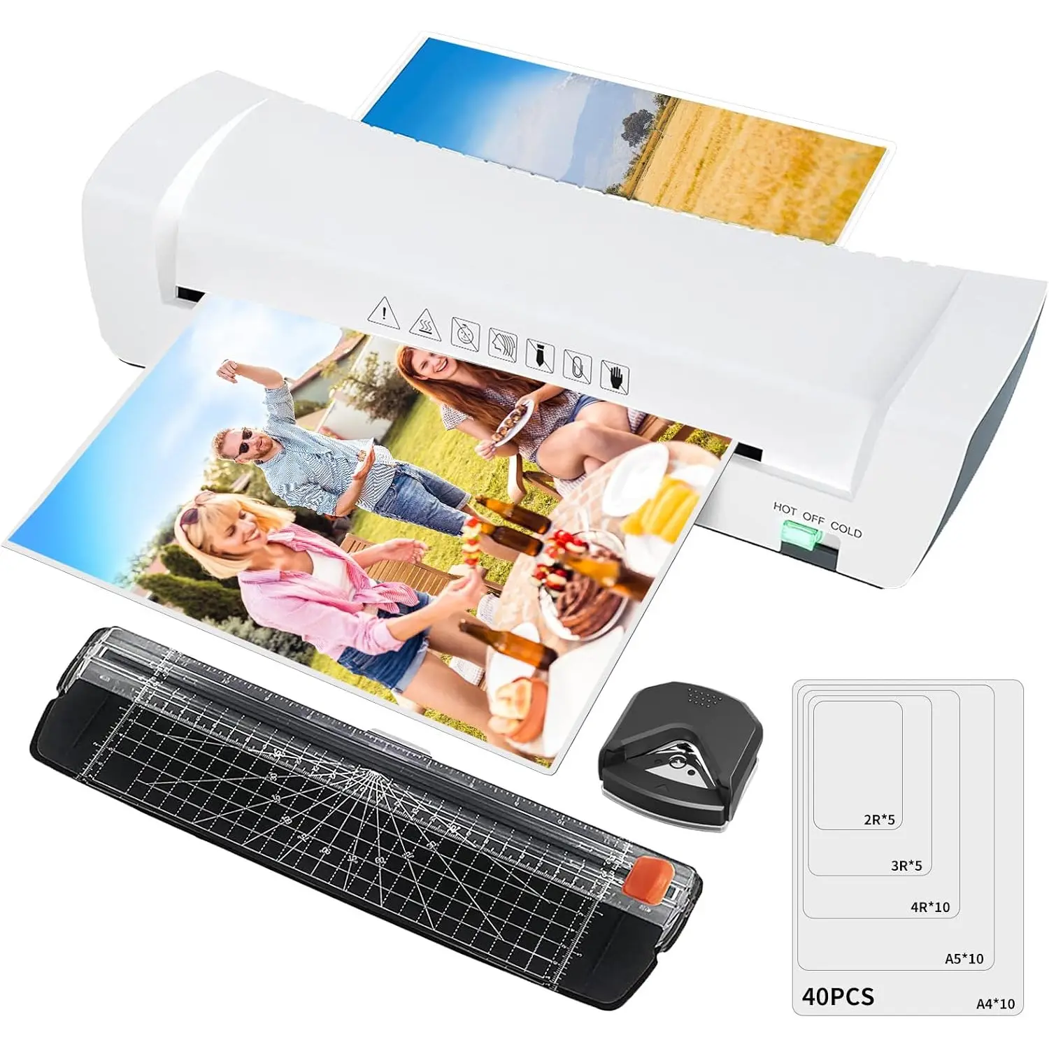 9-Inch(A4)  Thermal Laminator – 2-Min Fast Warm-Up, Hot & Cold Lamination, Never Jam Technology, Includes, Corner Rounder & 40 Pouches, for Home, Officchool
