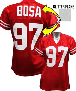 Custom Glitter Flake Nick Bosa Women's Mesh Jersey