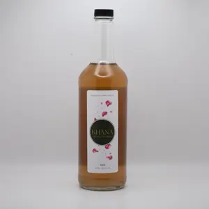 Khana Rose Syrup - 750ml Glass Bottle for Coffee and Tea Lovers All Natural Premium Beverage Enhancer