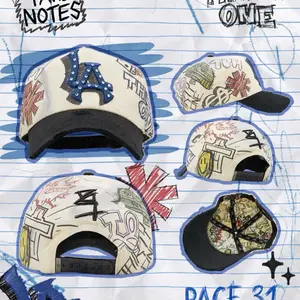 Th1rty One Hats Page 31 G5 - Unique Handwritten Doodle Design with Blue & Black Colors for Streetwear Art & Creative Drip