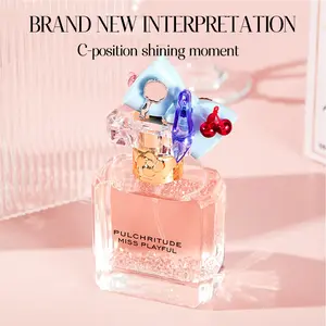 Miss Playful Girly Perfume, Adorable Bow & Cherry Cap Design, 50ML, Long-Lasting Sweet Floral Fragrance, Ideal Daily & Party Scent