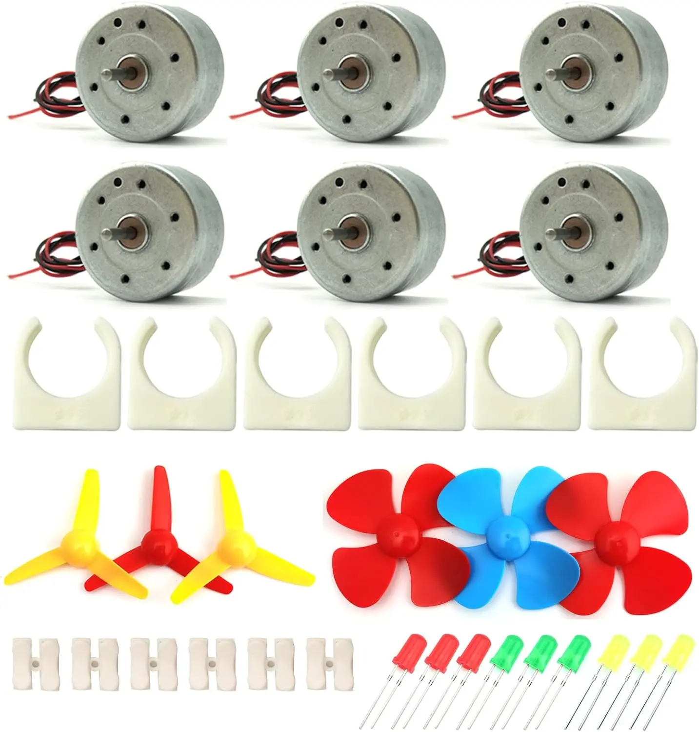 Mini Generator Motors 3V-12V DC Motor Electric Motor for DIY Toys Wind Turbine Generator Hand Cranked Power Generator Model (Plastic Motor Holder)