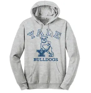 Yale Bulldog Pullover Hooded Sweatshirt - Gray