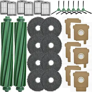 Accessories Replacement Compatible with   Plus 405/505/ 507 Combo Robot Vacuum Cleaner, 2 Main Brush, 6 HEPA Filter, 6 Side Brushes, 6 Dust Bag, 8 Mop Cloths (405/505/507 Combo)