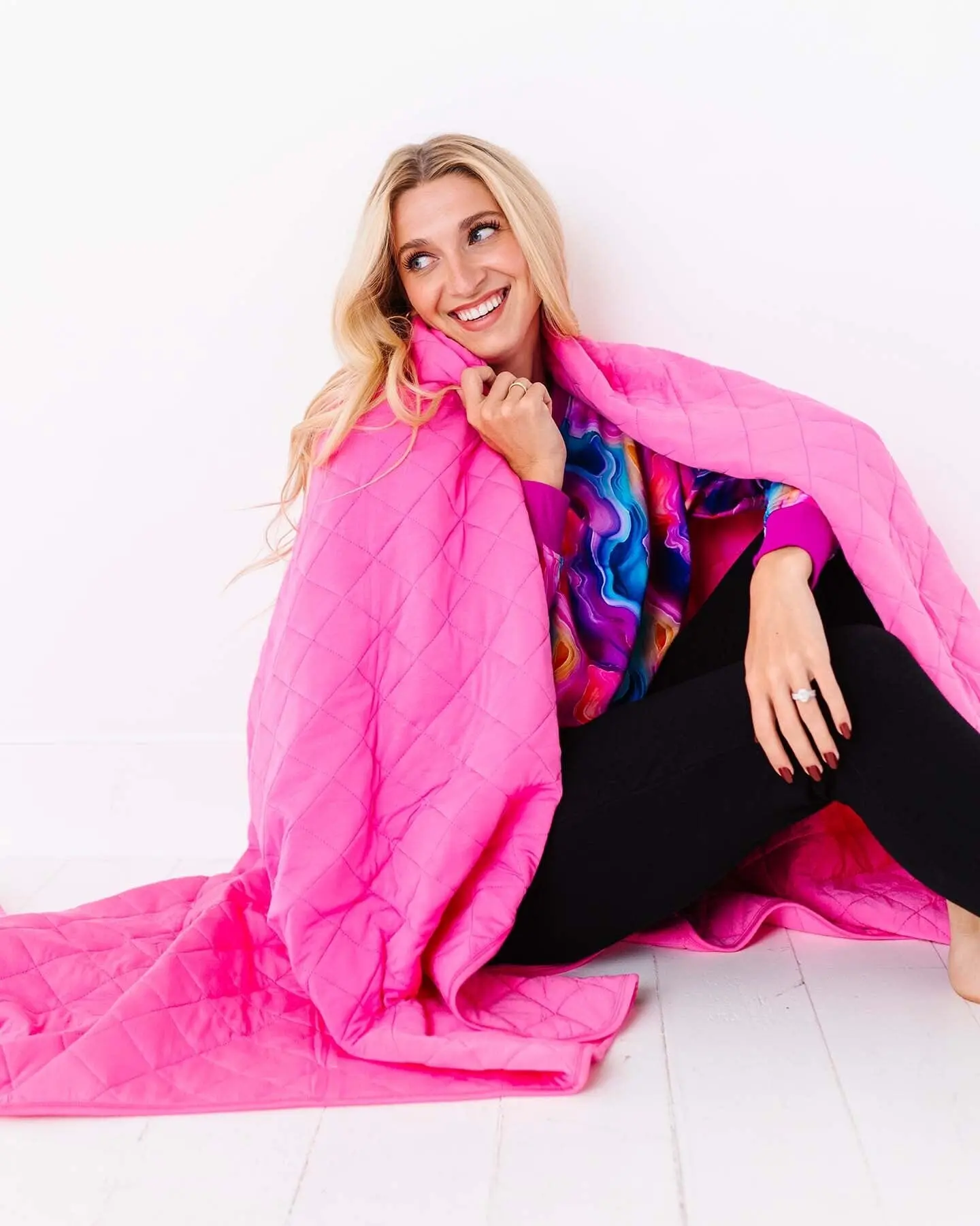 Malibu Pink Quilted Bamboo Blanket - Adult & Kids