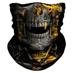 1 Piece Multi-Functional Seamless Polyester Neck Cover Skull and flag pattern, windproof, sweat-wicking, quick-drying for motorcycling, cycling, running and outdoor adventures. |   Scarf with outstanding pattern