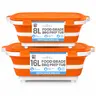 Havenity 2-Pack Heavy-Duty BBQ Prep Tub Combo (16L+8L) - 3-in-1 Collapsible Camping Cutting Board with No-Spill Lid, Food-Grade Portable Space-Saving Solutions for Outdoor Cooking, Kitchen Messes