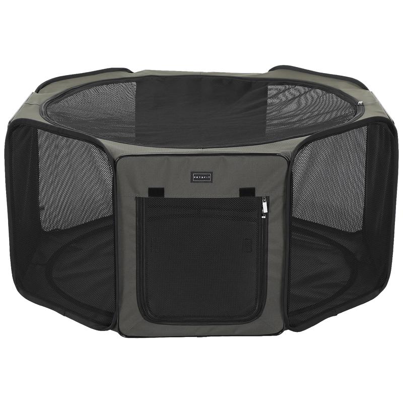 PETSFIT Portable Dog Playpen With Top Cover - 29 Inch Indoor/Outdoor Pet Enclosure For Puppies & Small Animals