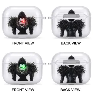 Ryuk Anime AirPods Case with Keychain, Frosted PC Protective Cover for AirPods Pro, Death Note Manga Earbuds Case Gift for Him Her