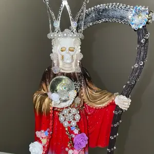 Santa Muerte 9 inch Statue - Traditional Decor for Home with Elegant Design and Spiritual Aura Collectible Figurines