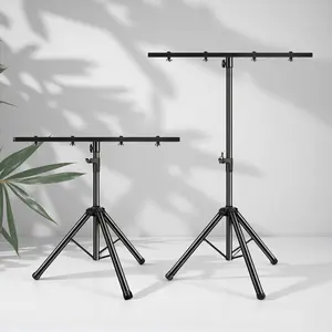 Light Stand，Portable DJ Light Stand Tripod with Crossbar, Adjustable Stage Lighting Stand for Par Lights, Lightweight Metal Stand for Party, Bar & Events