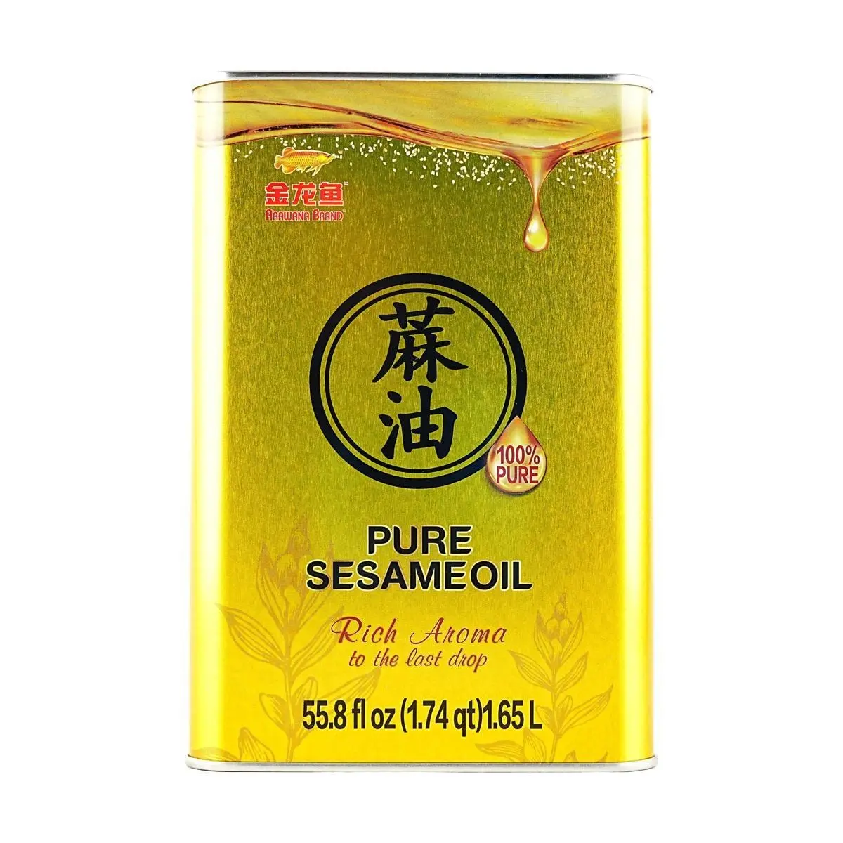 JINLONGYU Sesame Oil 1.65L - Pure Toasted Sesame Oil for Cooking, Stir-Frying, Flavor Enhancer, Culinary Cooking Oil