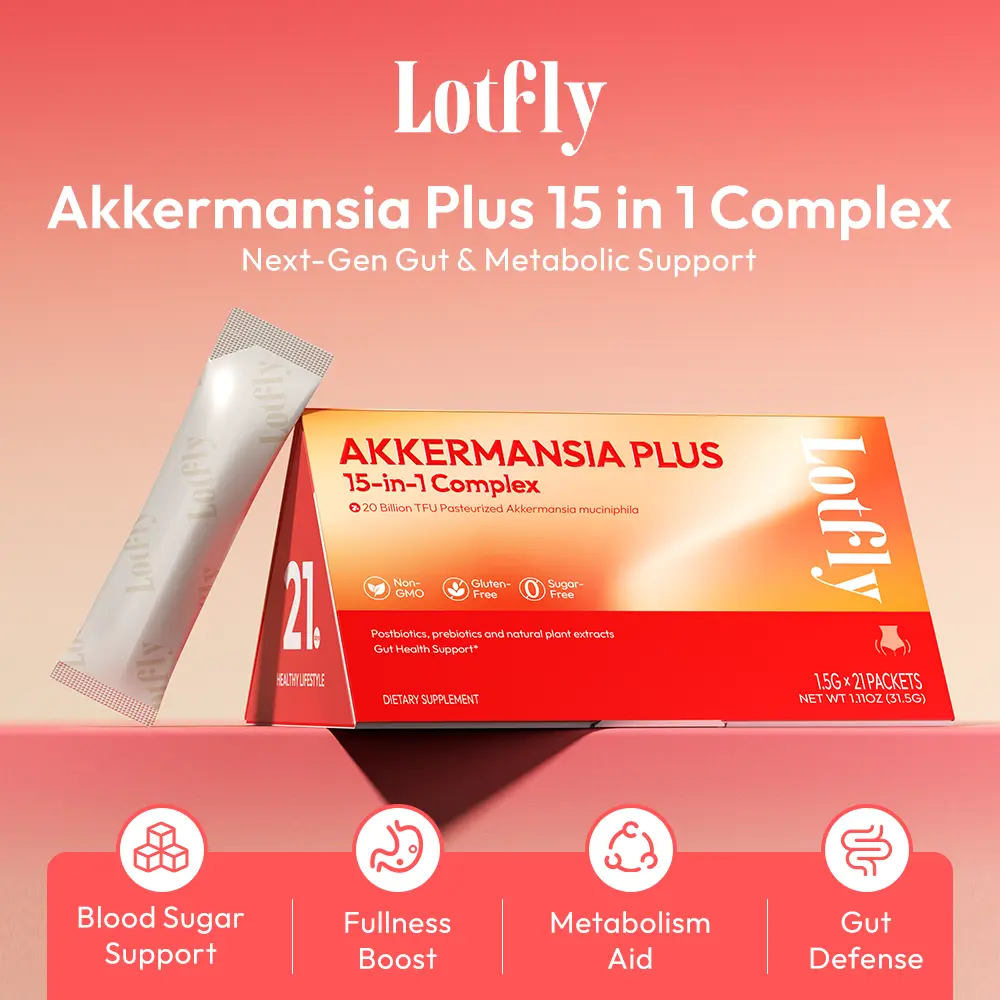 【AKK】LOTFLY Akkermansia Plus 15-in-1 Complex Powder | Akkermansia, Prebiotic Fibers & Trace Minerals for Gut Health & Metabolic Balance